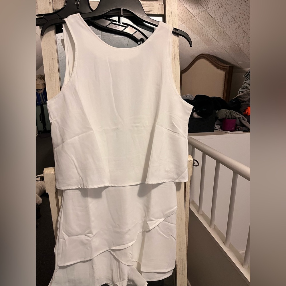 White ruffle romper